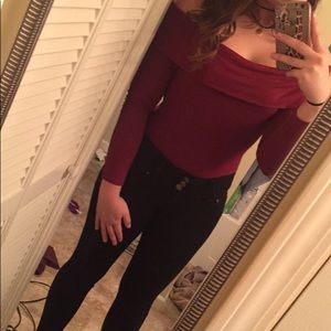 Maroon BKE RED body suit